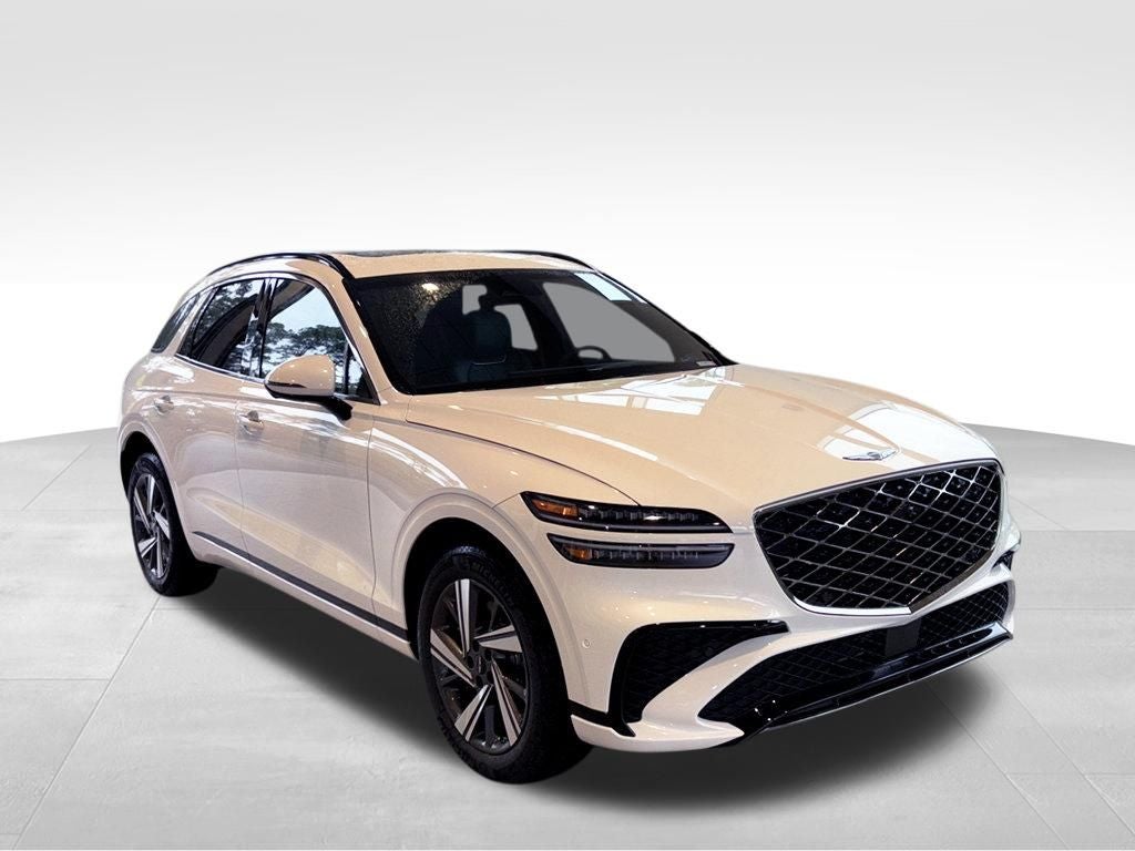 2026 Genesis GV70 3.5T Sport Advanced in Uyuni White — front three-quarter view