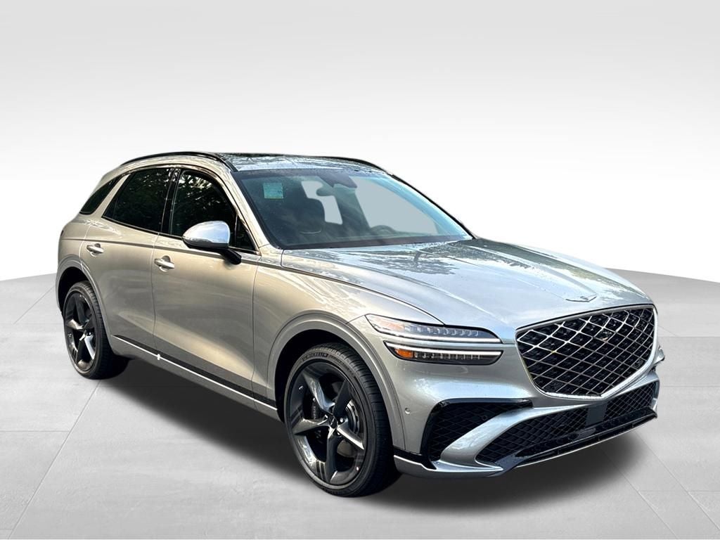 2026 Genesis GV70 3.5T Sport Advanced in Savile Silver — front three-quarter view