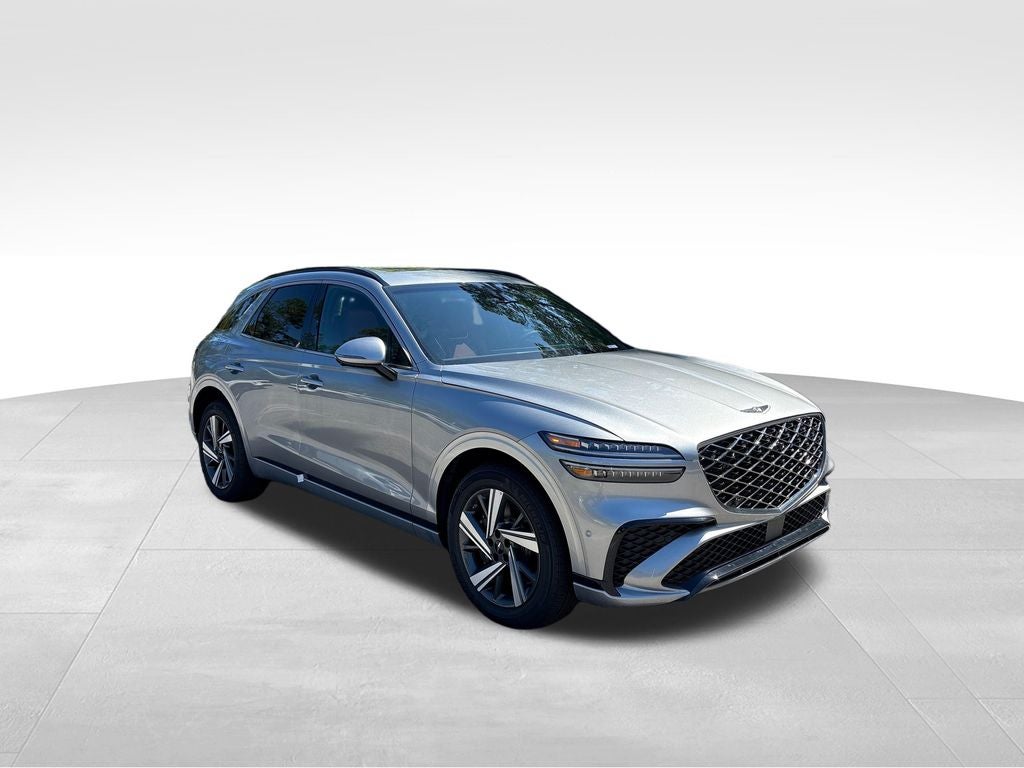 2026 Genesis GV70 3.5T Sport Advanced in Savile Silver — front three-quarter view