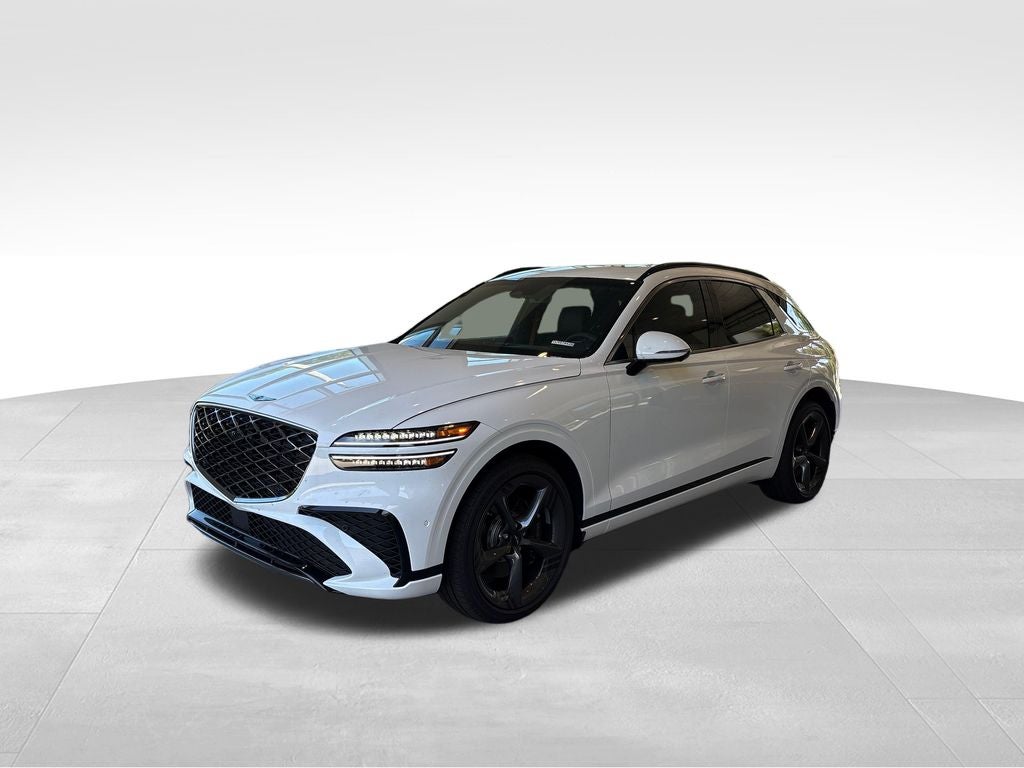 2026 Genesis GV70 2.5T Sport Prestige in Alta White — front three-quarter view