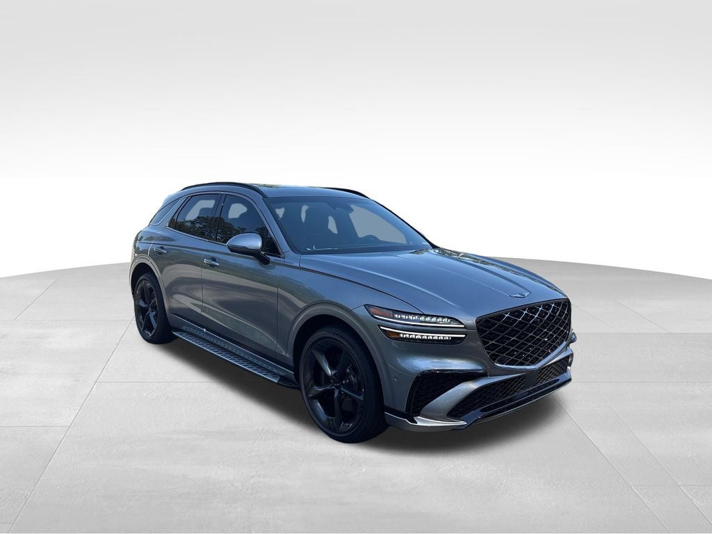 2026 Genesis GV70 2.5T Sport Prestige in Savile Silver — front three-quarter view