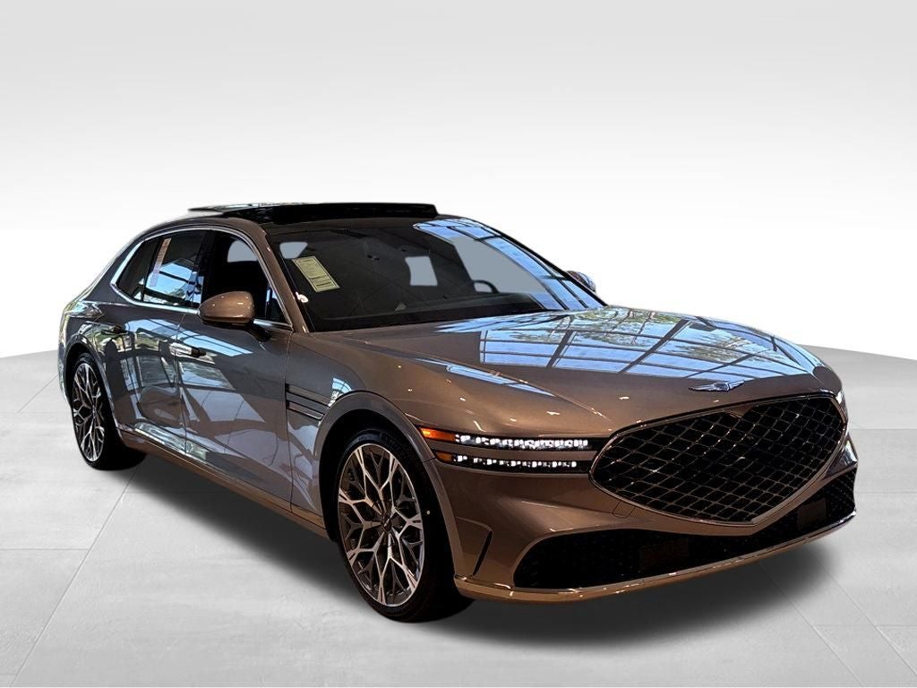 2026 Genesis G90 3.5T e-SC in Savile Silver — front three-quarter view