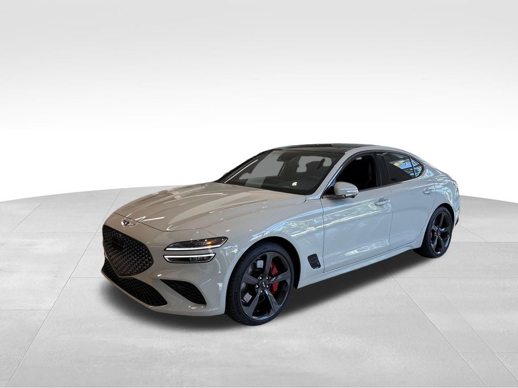2026 Genesis G70 3.3T Sport Prestige in Vatna Gray — front three-quarter view