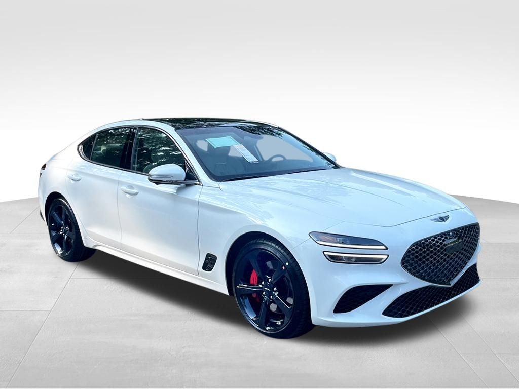 2026 Genesis G70 3.3T Sport Prestige in Uyuni White — front three-quarter view