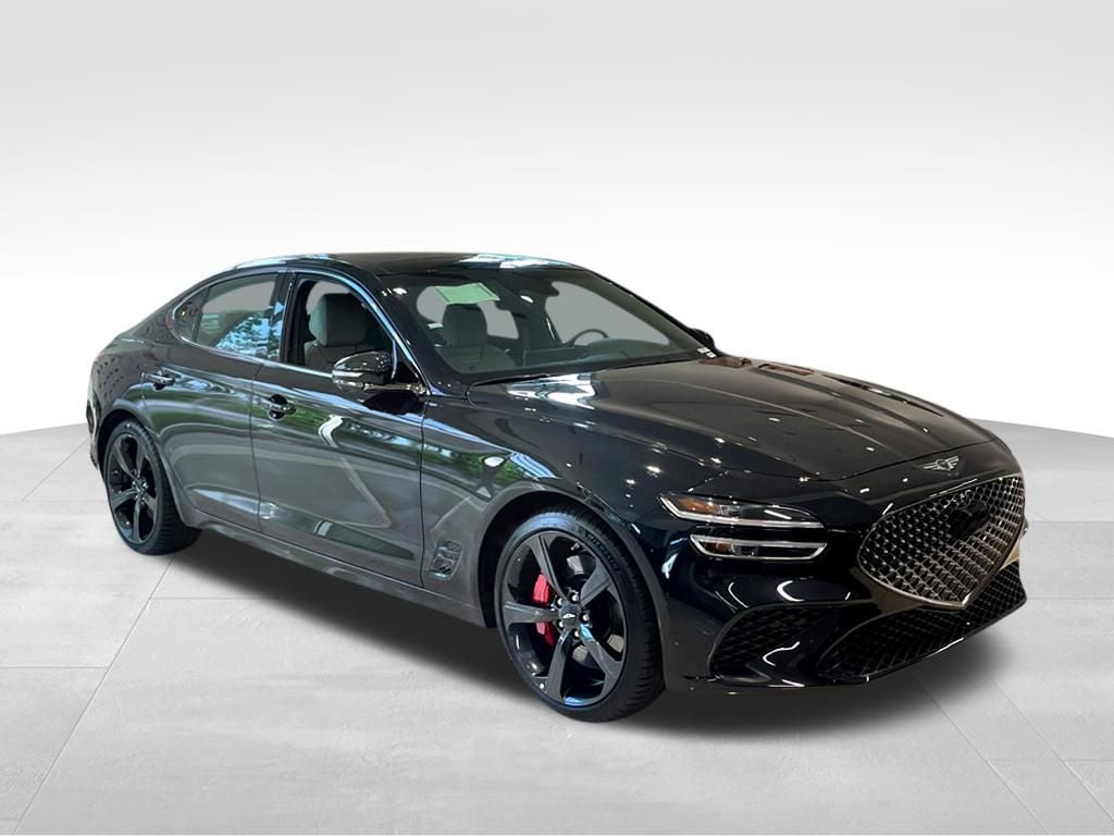 2026 Genesis G70 3.3T SPORT PRESTIGE in Vik Black — front three-quarter view