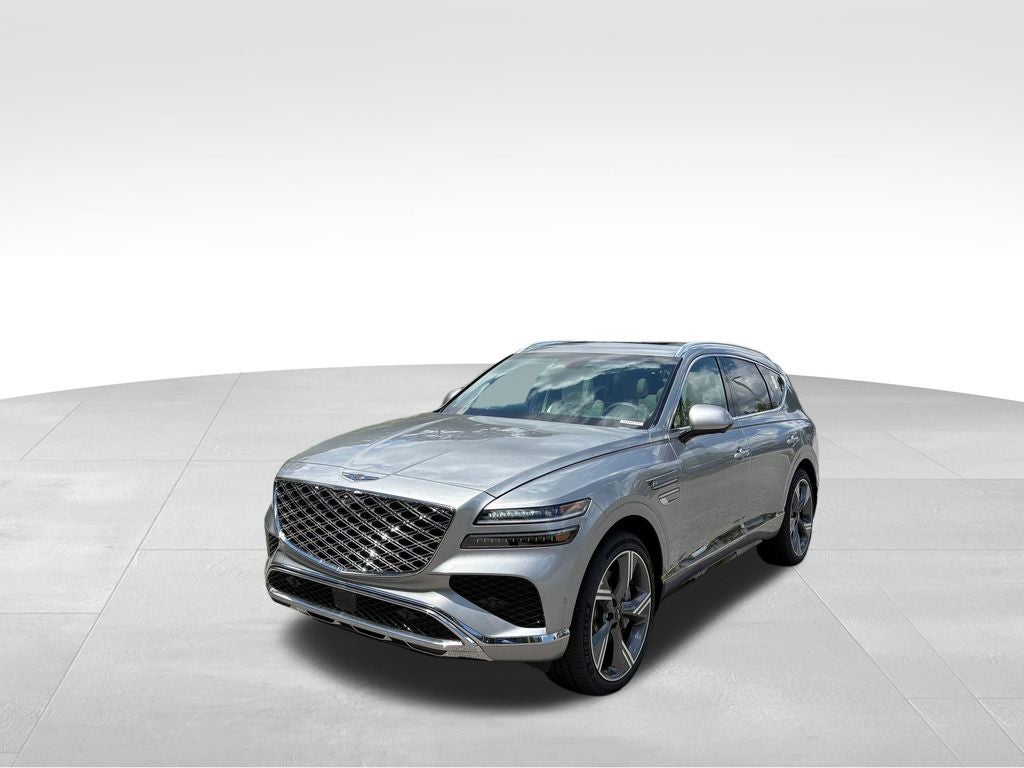 2026 Genesis GV80 3.5T Prestige in Savile Silver — front three-quarter view