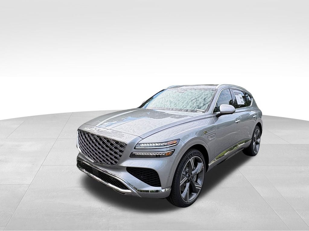 2026 Genesis GV80 3.5T Prestige in Savile Silver — front three-quarter view