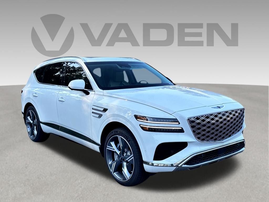 2025 Genesis GV80 3.5T Prestige in Alta White — front three-quarter view